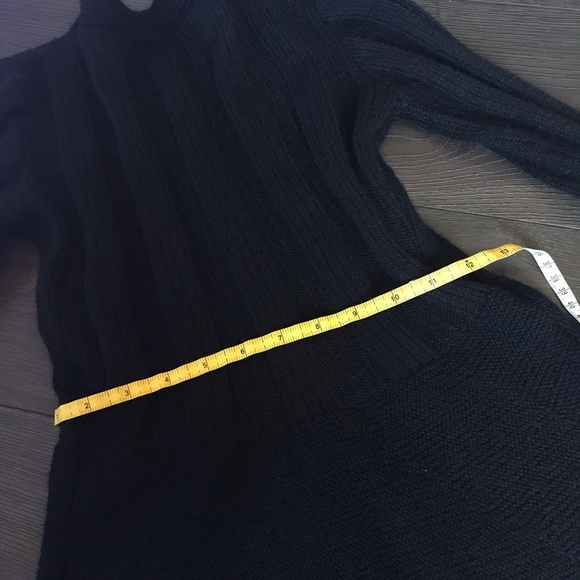 Black Knit Long Sleeve Sweater Dress - Picture 11 of 13